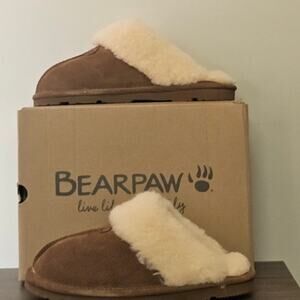 Bearpaw Loki Youth Suede Wool Lined Slippers Big Girl Size 6 NWT